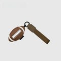 Coffee-colored Rugby Ball Leather Bag Charm