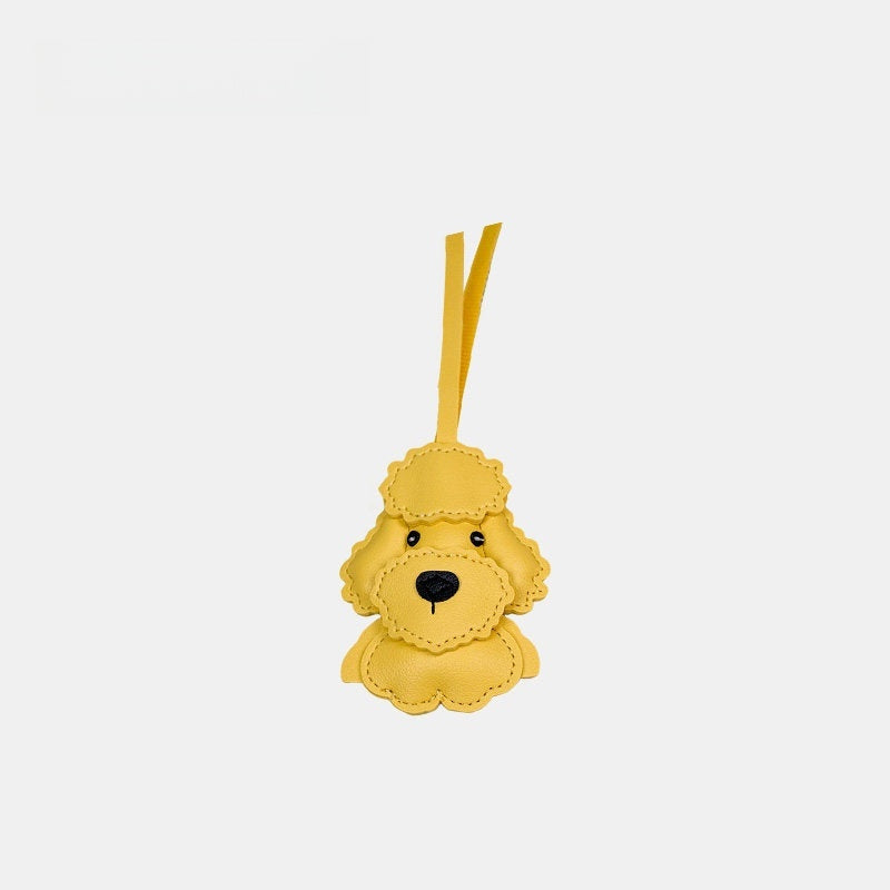Multicolor Schnauzer Leather Bag Charm
