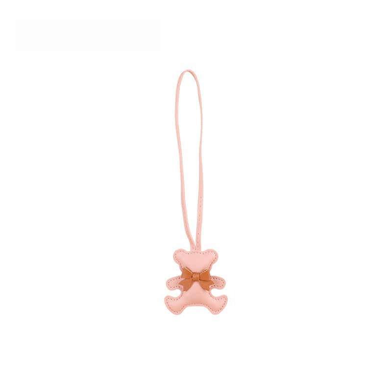 Bowknot Bear Leather Bag Charm
