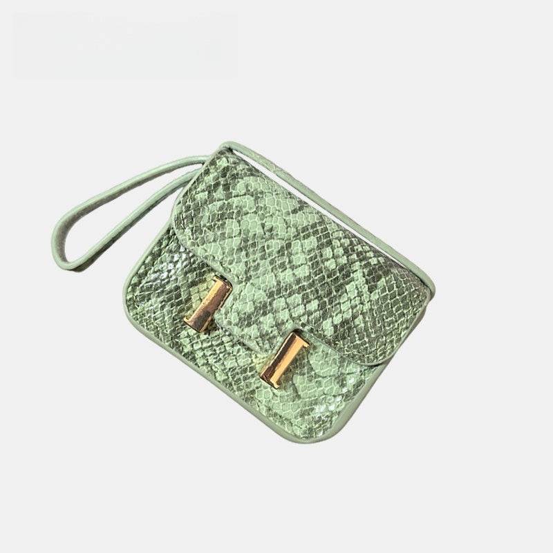 Mini Snake Grain Flap Bag Leather Bag Charm