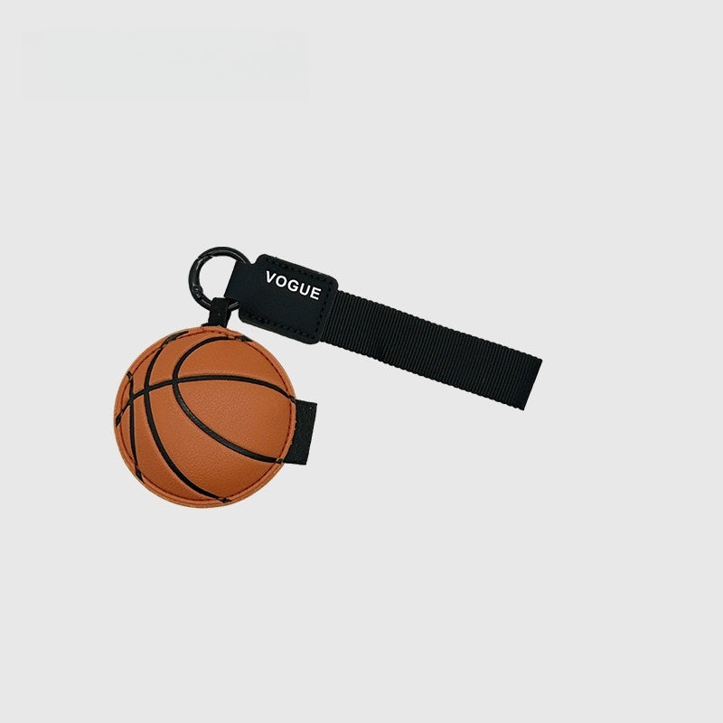 Orange Basketball Leather Bag Charm