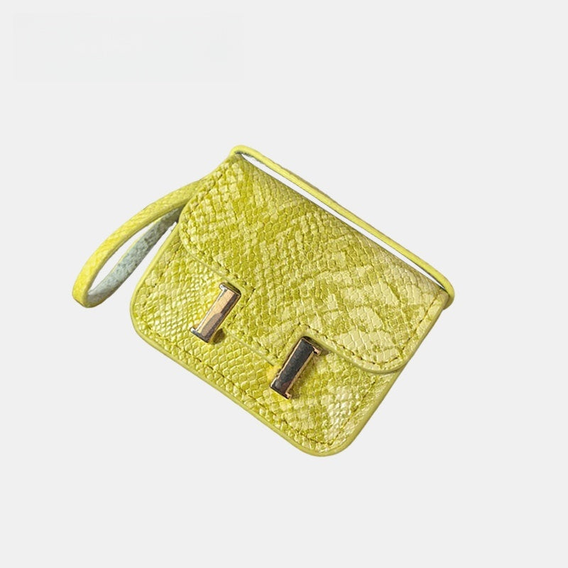 Mini Snake Grain Flap Bag Leather Bag Charm