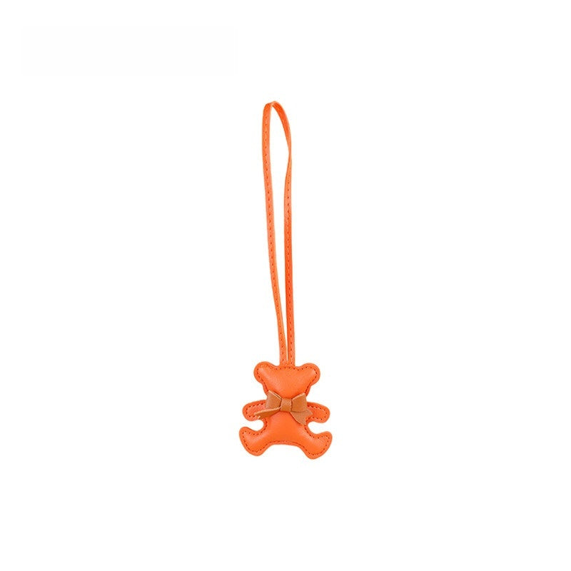 Bowknot Bear Leather Bag Charm