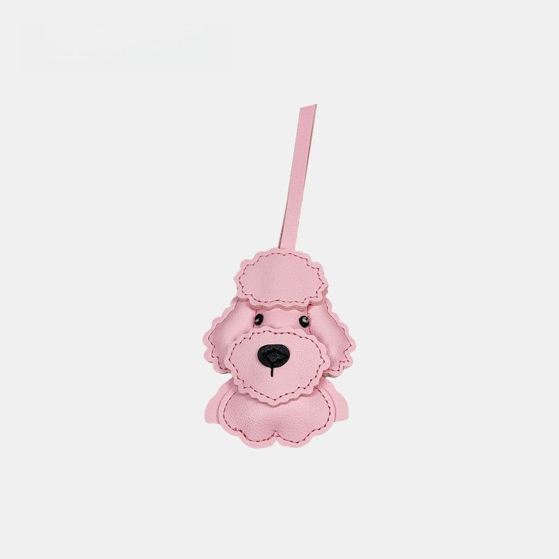 Multicolor Schnauzer Leather Bag Charm