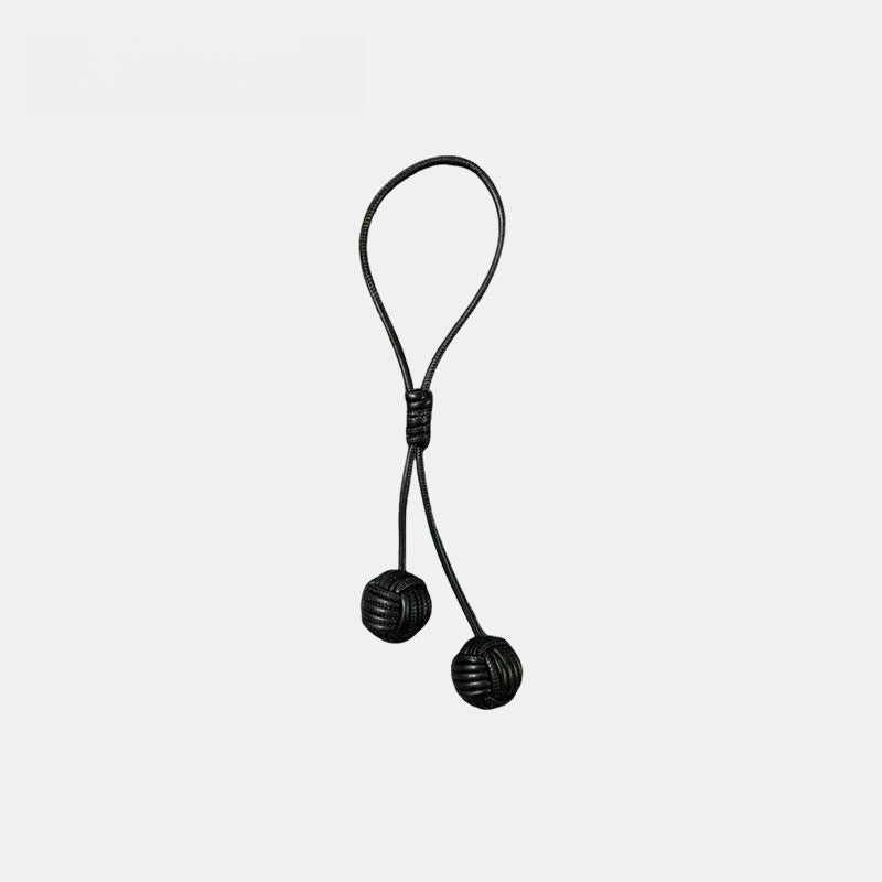 Candy-colored Knitted Ball Leather Bag Charm