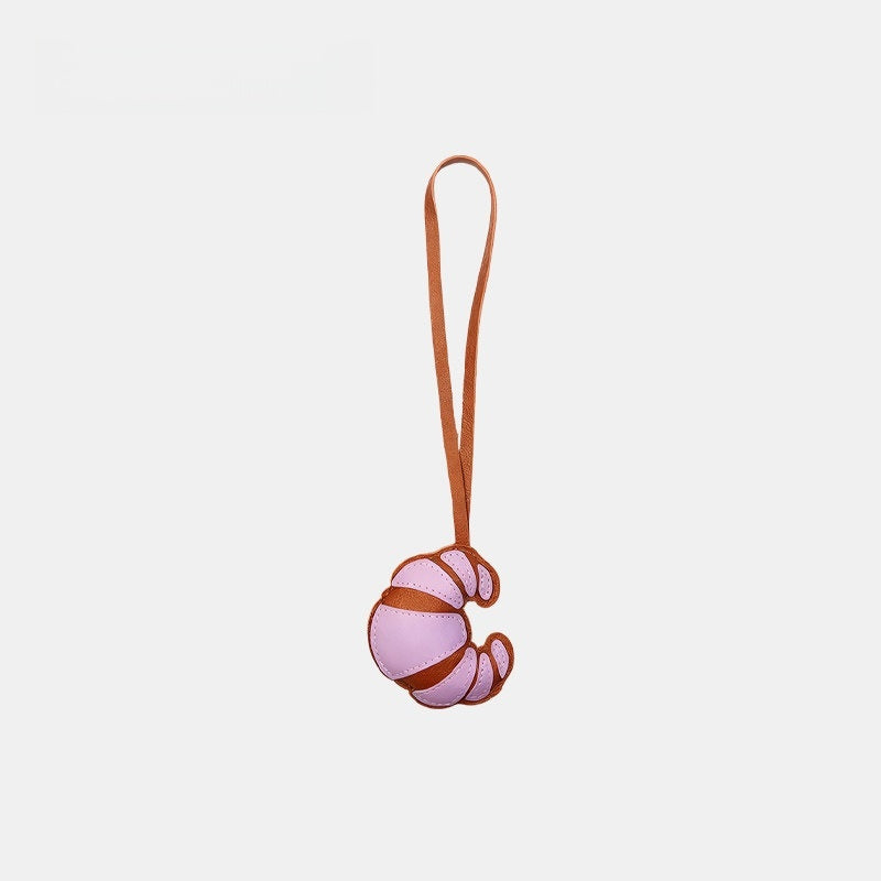 Multicolor Croissant Leather Bag Charm