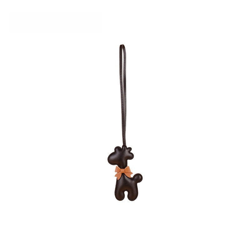 Giraffe Leather Bag Charm