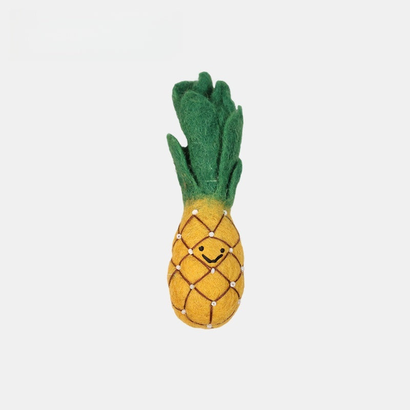 Pineapple Wool Felt Fluffy Bag Charm