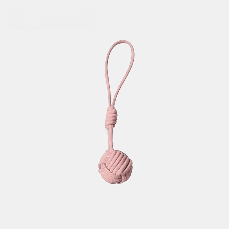 Candy-colored Knitted Ball Leather Bag Charm