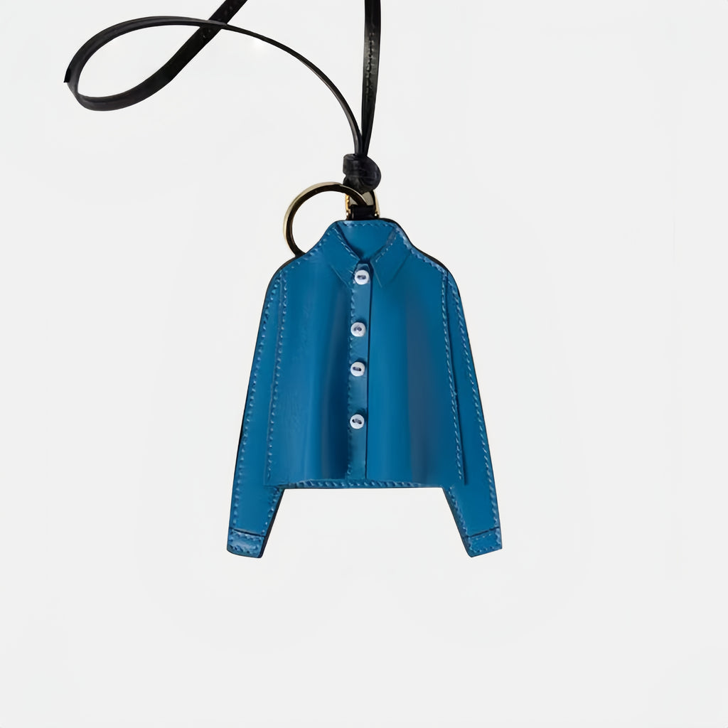 Blue Shirt Leather Bag Charm