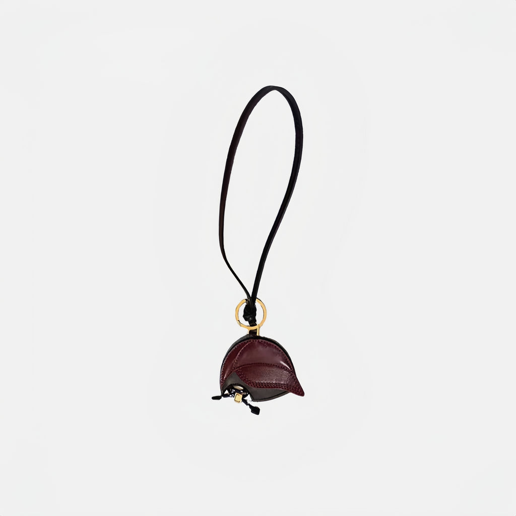 Beanie Hat Leather Bag Charm