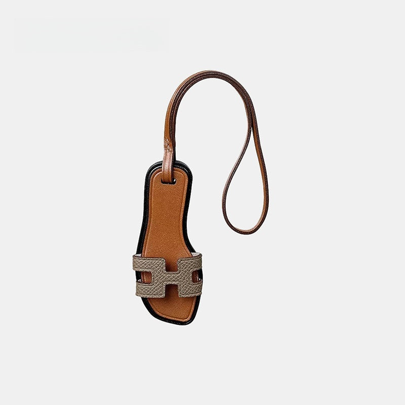 Handmade Slipper Leather Bag Charm