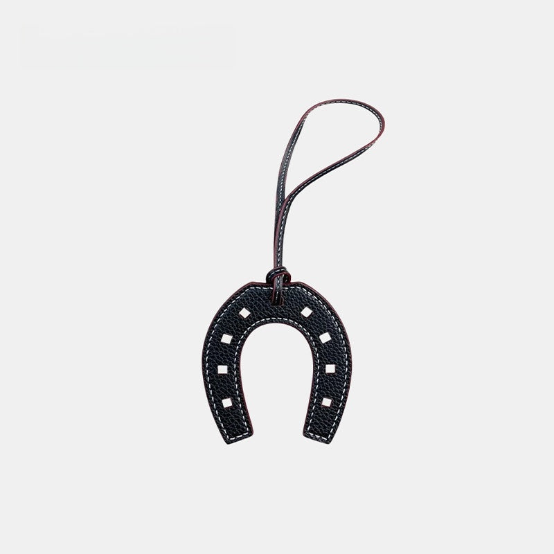 Horseshoe Leather Bag Charm