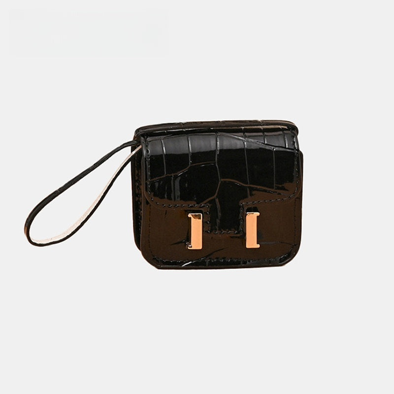 Mini Crocodile Grain Flap Bag Leather Bag Charm