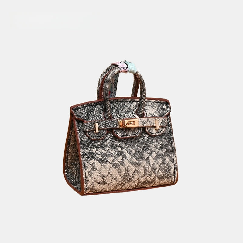 Mini Bag Crocodile Leather Bag Charm