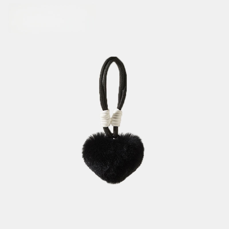 Rex Rabbit Fur Heart Fluffy Bag Charm