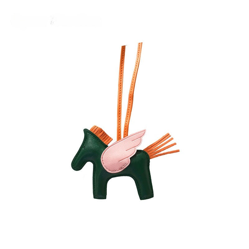 Multicolor Little Flying Horse Leather Bag Charm