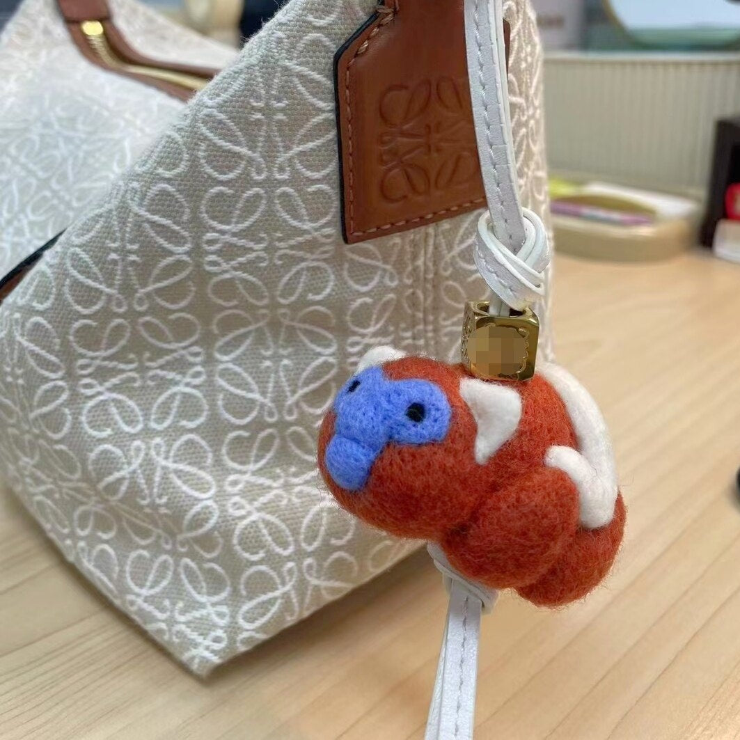 Monkey Wool Felt Fluffy Bag Charm