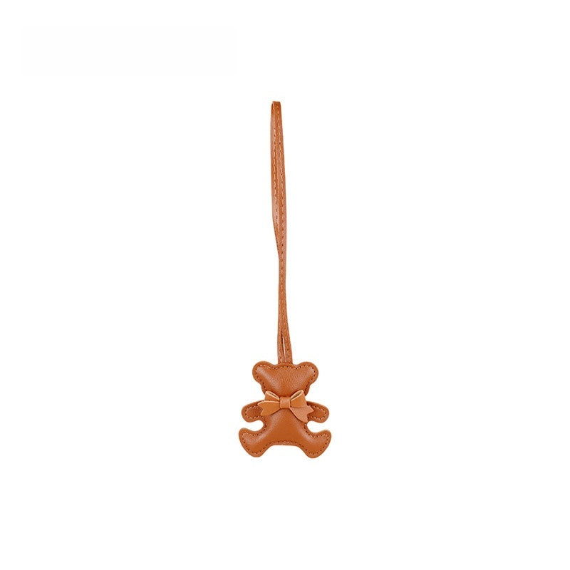 Bowknot Bear Leather Bag Charm