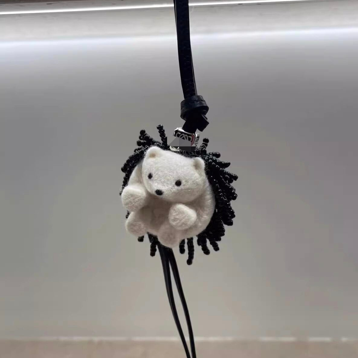 Hedgehog Wool Felt Fluffy Bag Charm