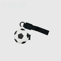 Black and White Football Leather Bag Charm