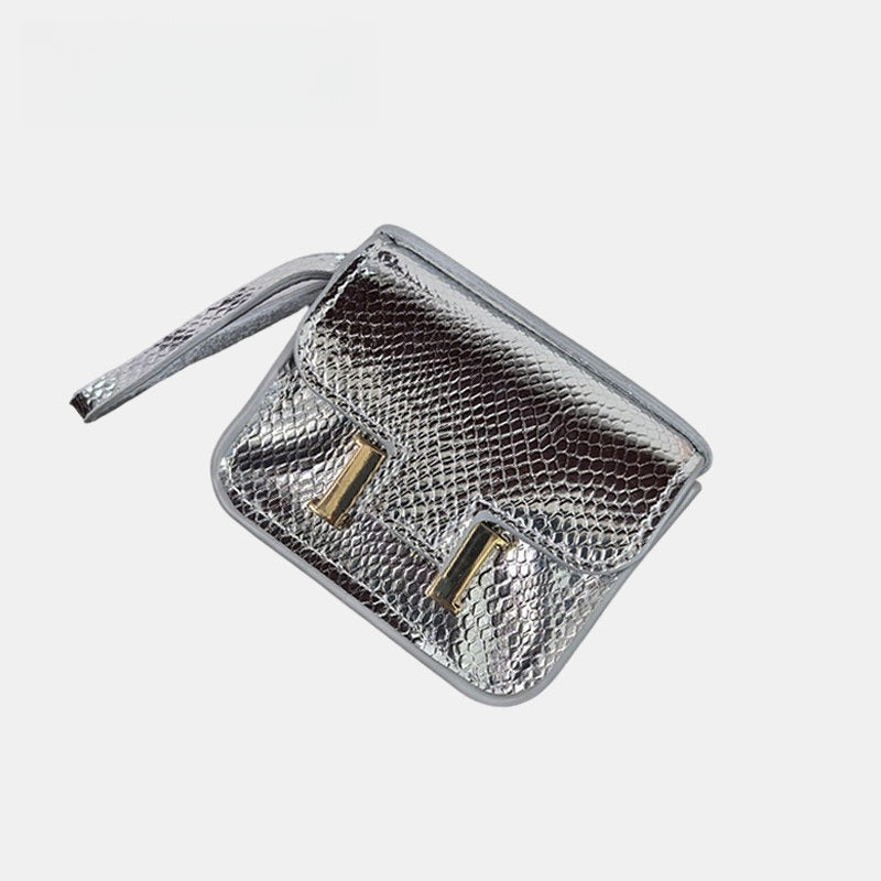 Mini Snake Grain Flap Bag Leather Bag Charm