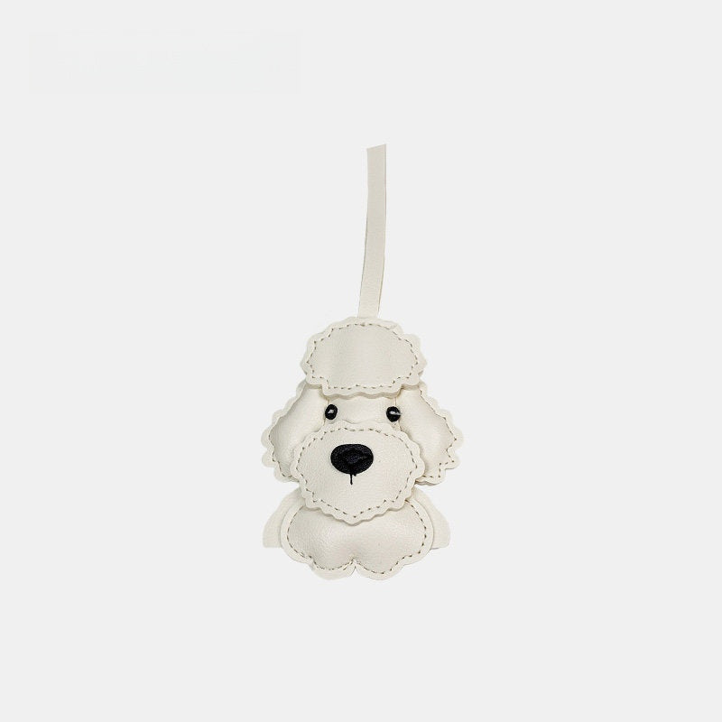Multicolor Schnauzer Leather Bag Charm