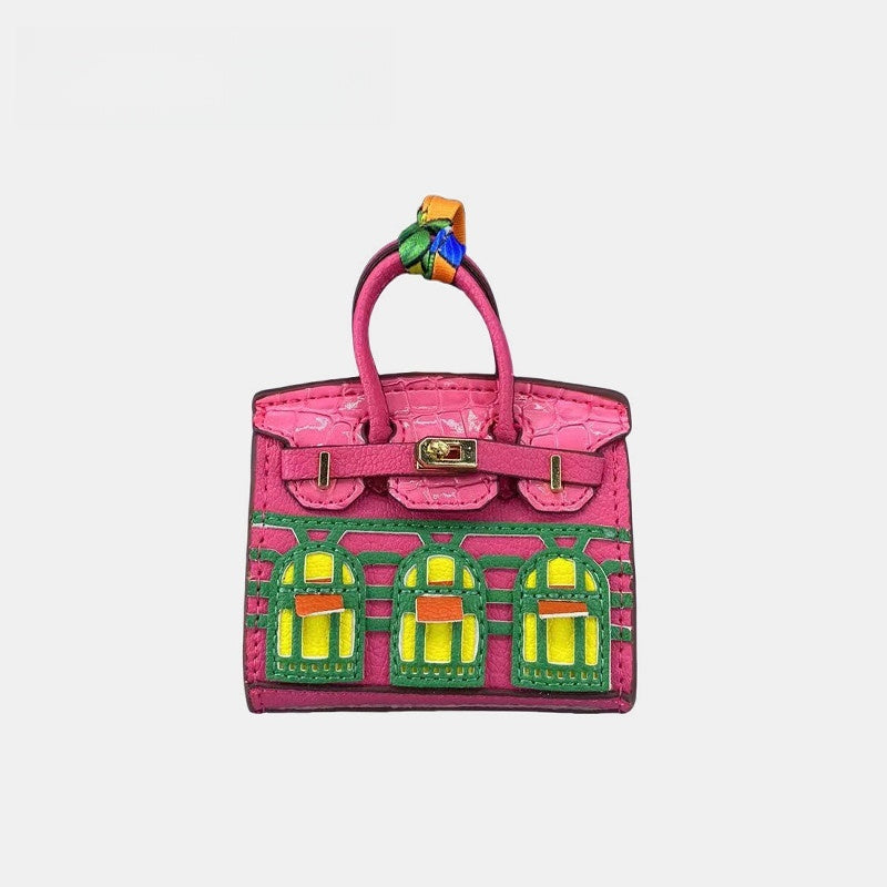 Mini House-shaped Bag Leather Bag Charm