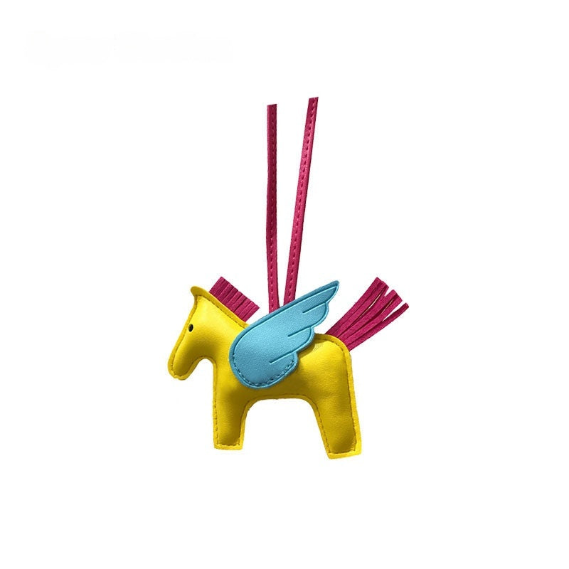 Multicolor Little Flying Horse Leather Bag Charm