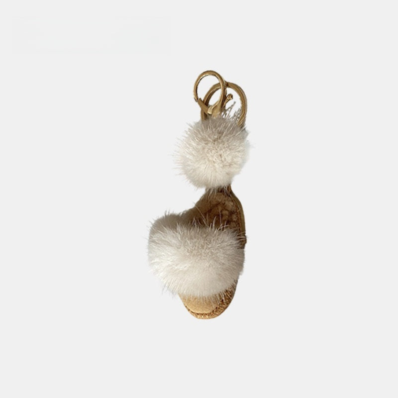 Slippers Fluffy Bag Charm