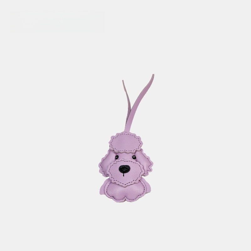 Multicolor Schnauzer Leather Bag Charm