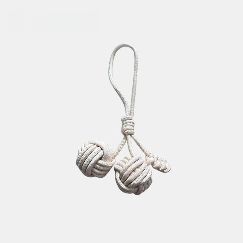 Candy-colored Knitted Ball Leather Bag Charm