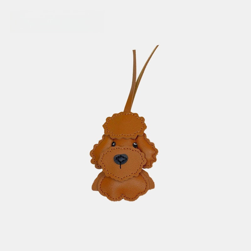 Multicolor Schnauzer Leather Bag Charm