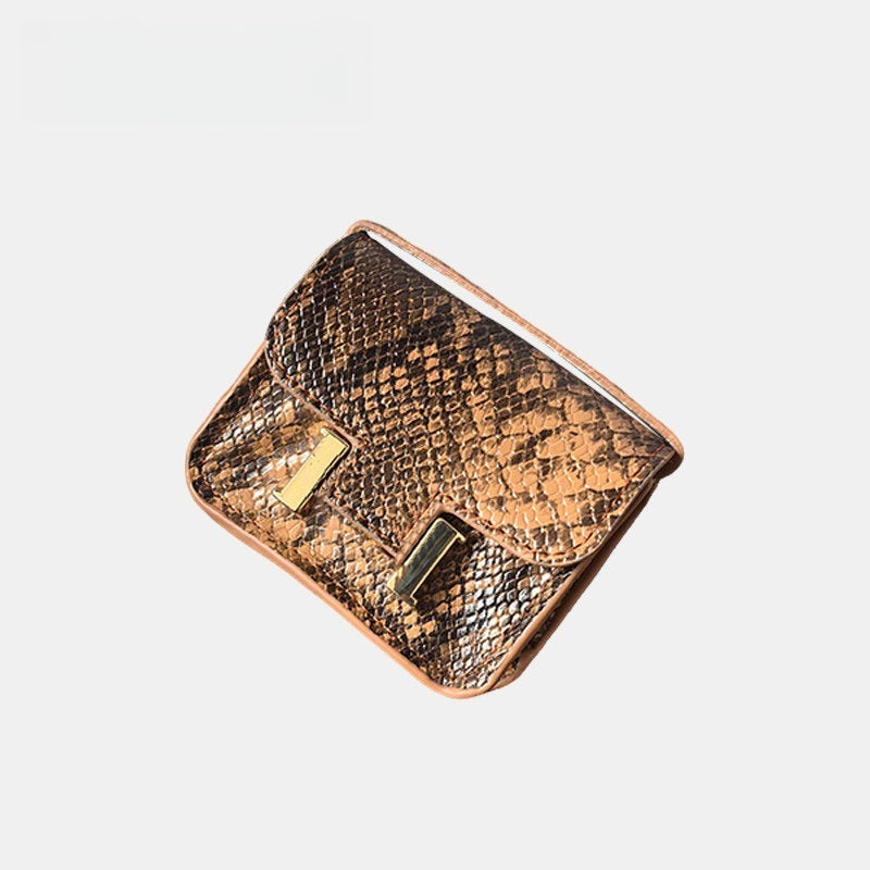 Mini Snake Grain Flap Bag Leather Bag Charm