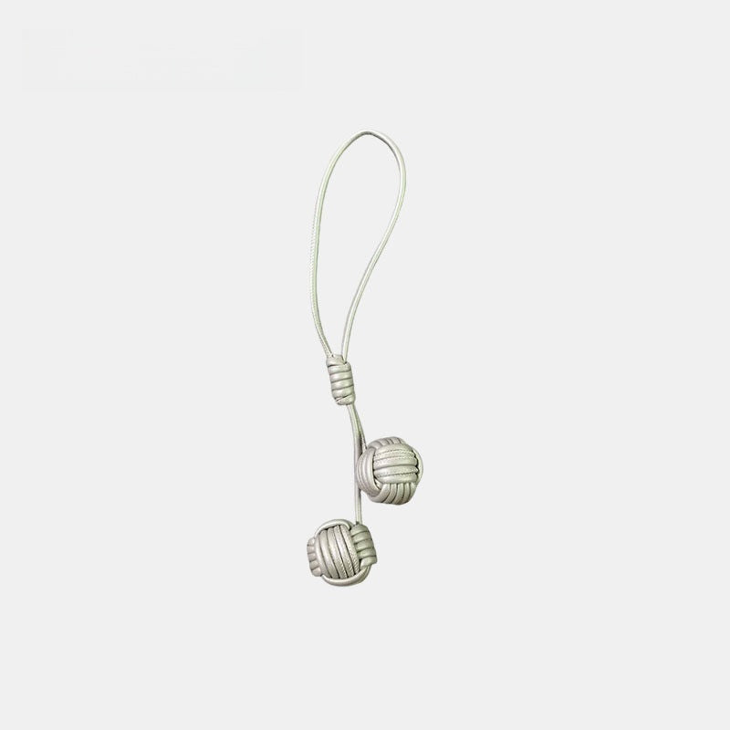 Candy-colored Knitted Ball Leather Bag Charm
