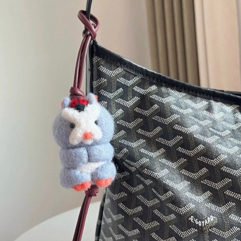 Hamster Wool Felt Fluffy Bag Charm