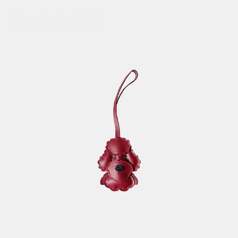 Multicolor Schnauzer Leather Bag Charm
