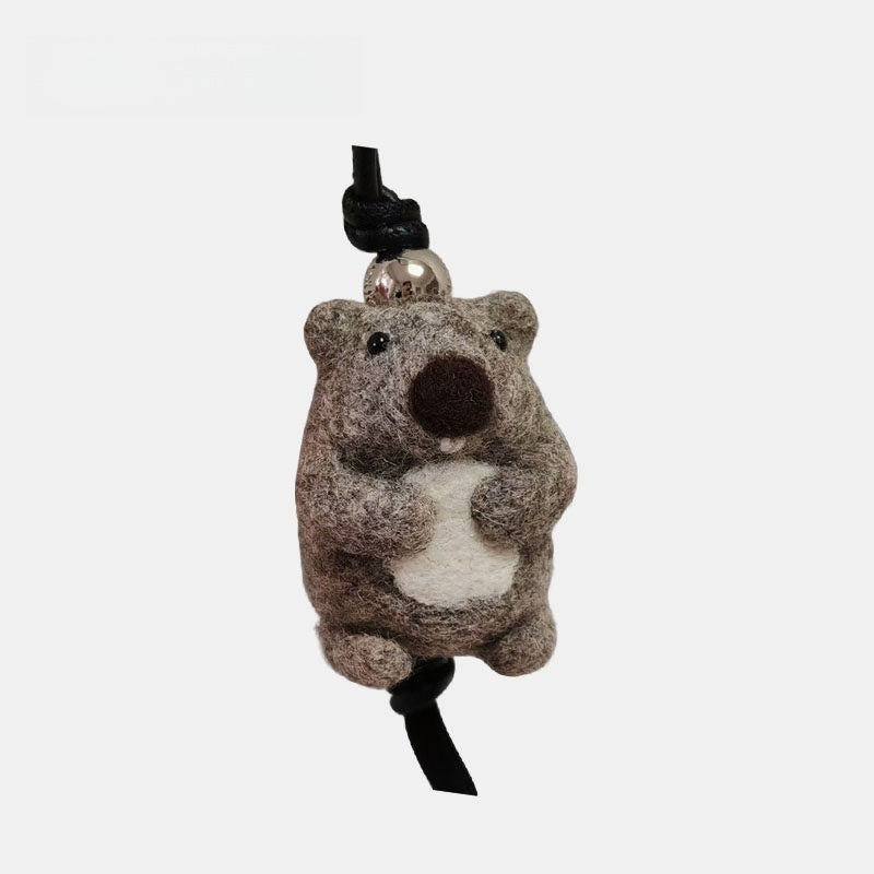 Marmot Wool Felt Fluffy Bag Charm