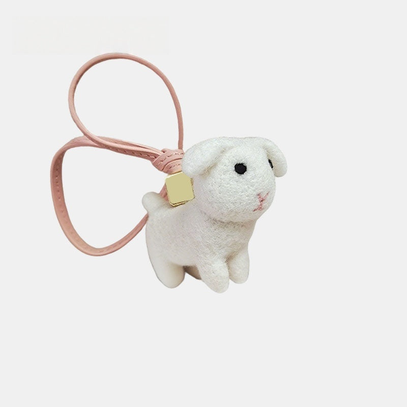 Little Rabbit Wool Felt Fluffy Bag Charm