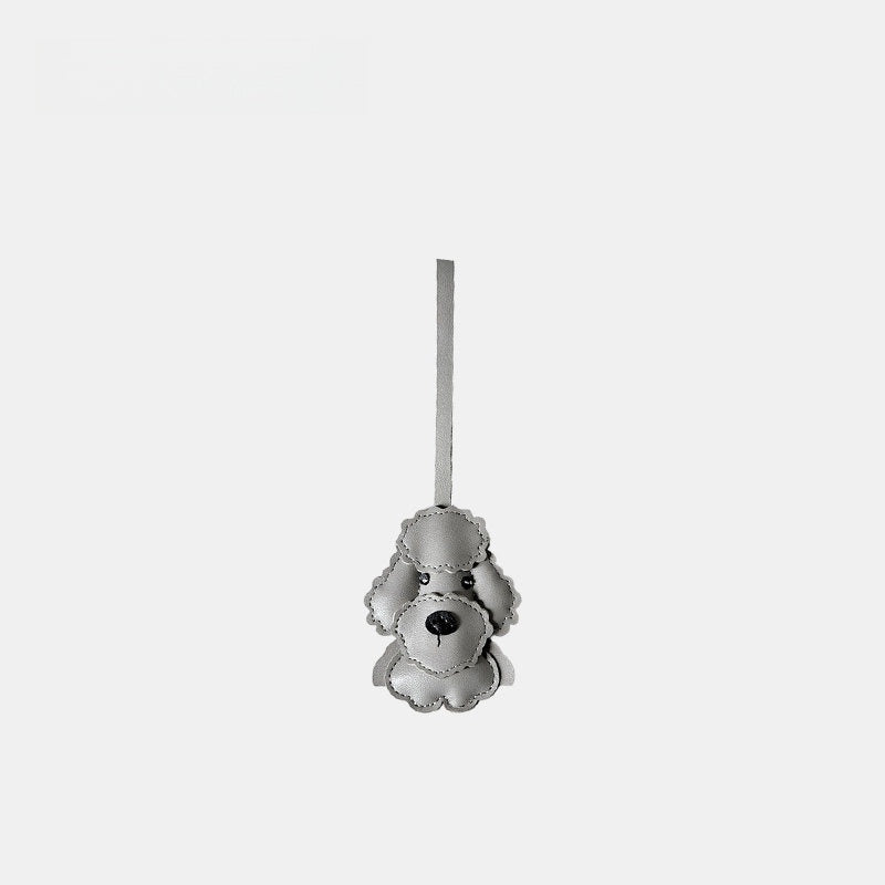 Multicolor Schnauzer Leather Bag Charm