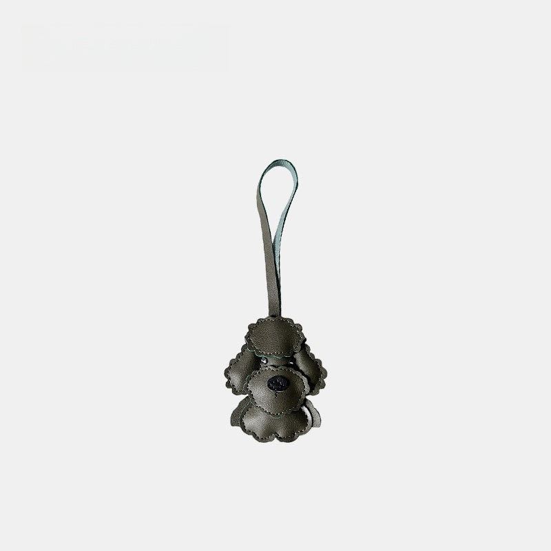 Multicolor Schnauzer Leather Bag Charm