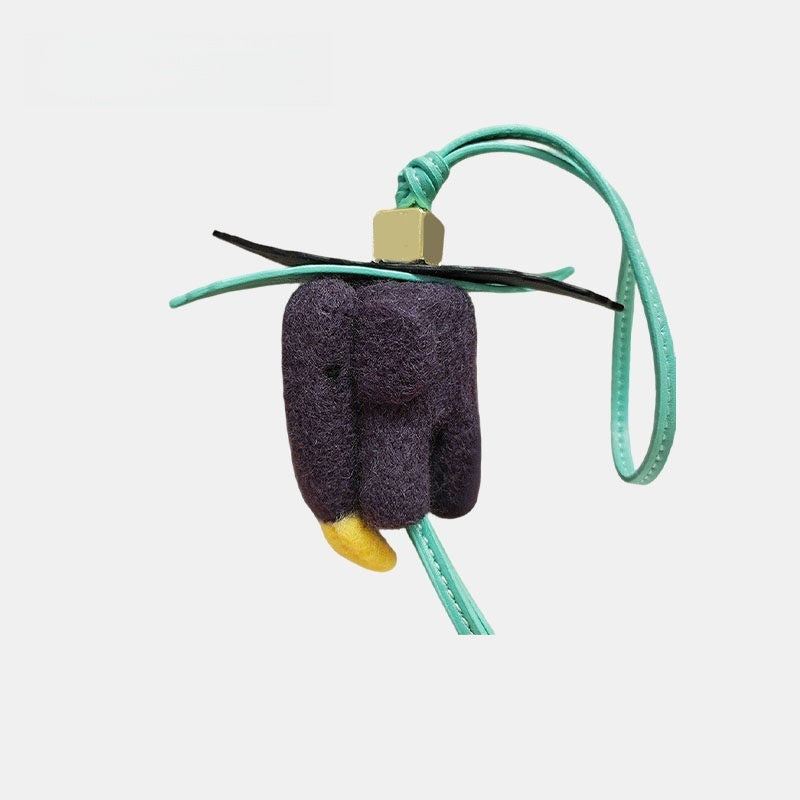 Elephant Wool Felt Fluffy Bag Charm