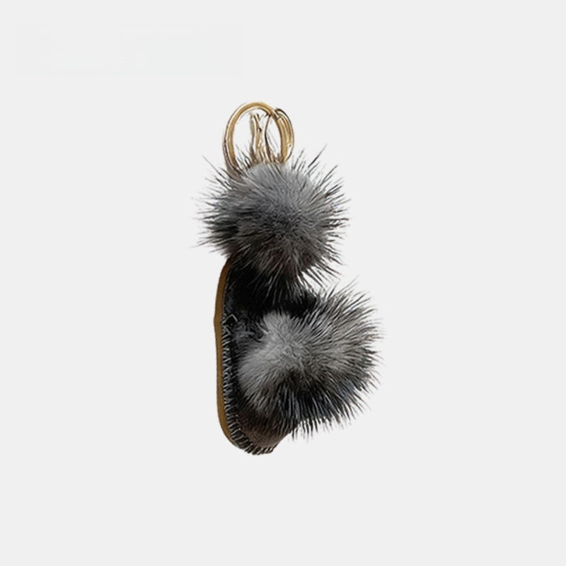 Slippers Fluffy Bag Charm