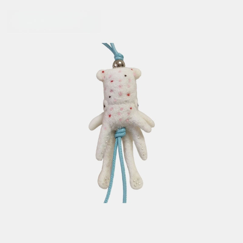 Squid Wool Felt Fluffy Bag Charm