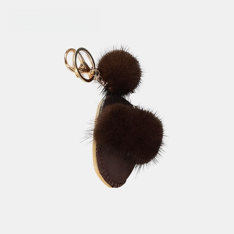 Slippers Fluffy Bag Charm