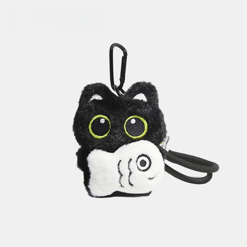 Big Eye Black Cat Fluffy Bag Charm