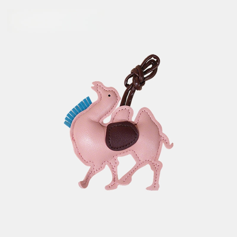 Camel Leather Bag Charm