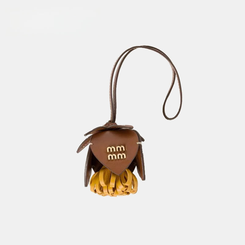 Flower Leather Bag Charm