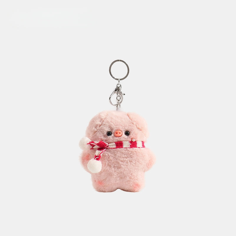 Girly Pink Pig Fluffy Bag Charm