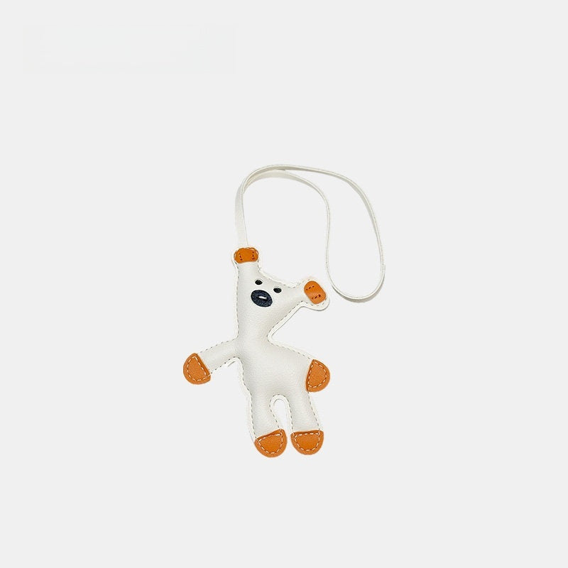Multicolored Bear Leather Bag Charm